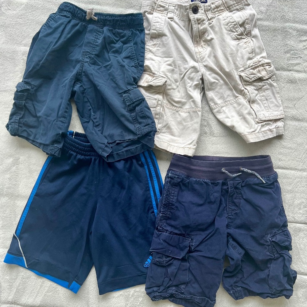 Boys shorts 8-10 years,  navy blue & white cargo cherokee, Gap, adidas LOT 4